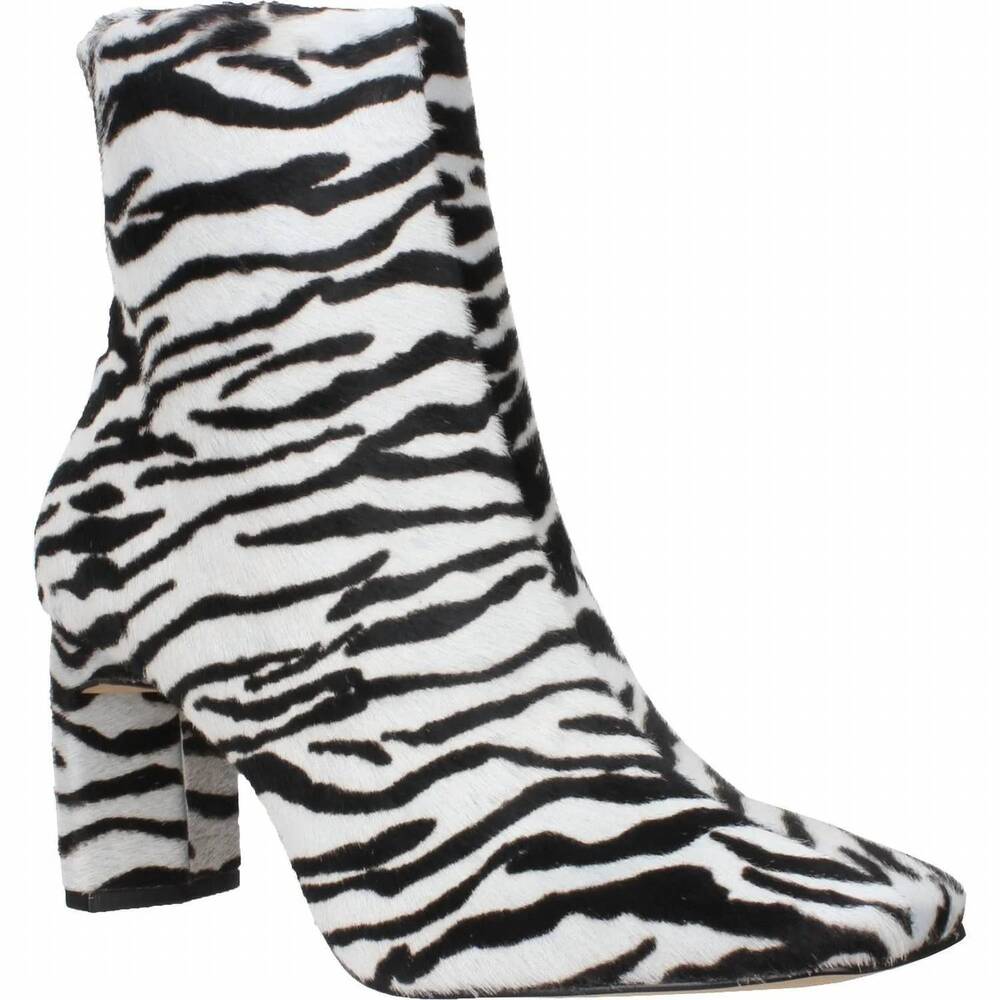 NEW CARRANO women's abigail fur/leather dress boots in zebra